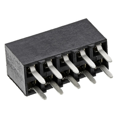 TE Connectivity AMPMODU MOD IV Series Straight Through Hole Mount PCB Socket, 10-Contact, 2-Row, 2.54mm Pitch, Solder