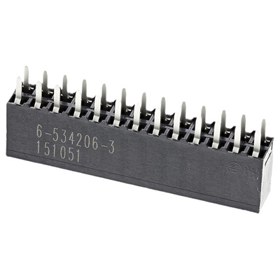 TE Connectivity AMPMODU MOD II Series Straight Through Hole Mount PCB Socket, 26-Contact, 2-Row, 2.54mm Pitch, Solder