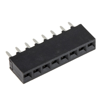 TE Connectivity AMPMODU MOD IV Series Straight Through Hole Mount PCB Socket, 8-Contact, 1-Row, 2.54mm Pitch, Solder