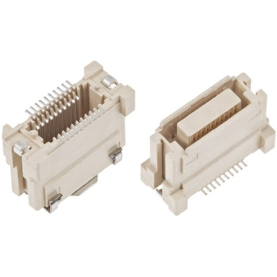 Molex SlimStack Series Straight Surface Mount PCB Socket, 40-Contact, 2-Row, 0.635mm Pitch, Solder Termination
