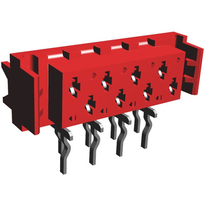 TE Connectivity Micro-MaTch Series Straight Through Hole Mount PCB Socket, 8-Contact, 2-Row, 1.27mm Pitch, Solder