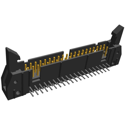 TE Connectivity AMP-LATCH Series Right Angle Through Hole PCB Header, 40 Contact(s), 2.54mm Pitch, 2 Row(s), Shrouded