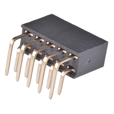 Wurth Elektronik WR-PHD Series Right Angle Through Hole Mount PCB Socket, 10-Contact, 2-Row, 2.54mm Pitch, Solder