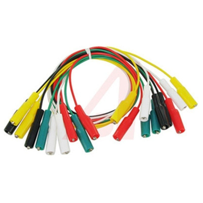 5A Black, Green, Red, White, Yellow Test lead, 300V Rating - 0.46m Length