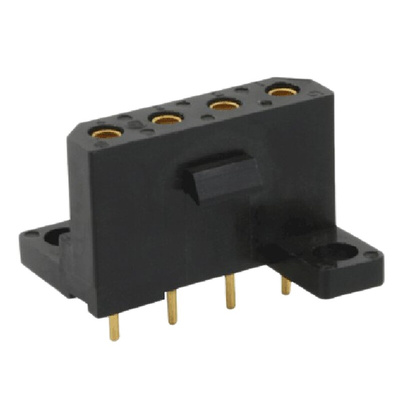 Souriau SMS Series Straight PCB Mount PCB Socket, 4-Contact, 1-Row, 5.08mm Pitch, Solder Termination