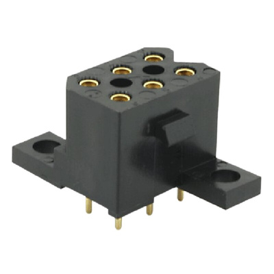 Souriau SMS Series Straight PCB Mount PCB Socket, 6-Contact, 2-Row, 5.08mm Pitch, Solder Termination
