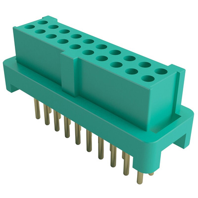 HARWIN Gecko Series Straight Through Hole Mount PCB Socket, 10-Contact, 2-Row, 1.25mm Pitch, Solder Termination