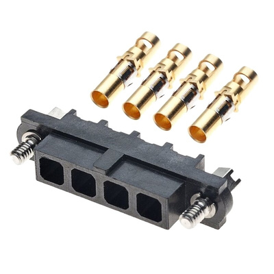 HARWIN Datamate Mix-Tek Series Straight Cable Mount PCB Socket, 4-Contact, 1-Row, 4mm Pitch, Crimp Termination