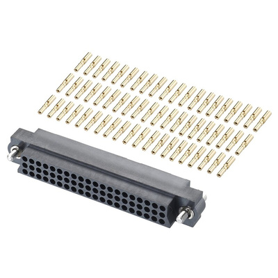 HARWIN Datamate J-Tek Series Straight Through Hole Mount PCB Socket, 60-Contact, 3-Row, 2mm Pitch, Solder Termination
