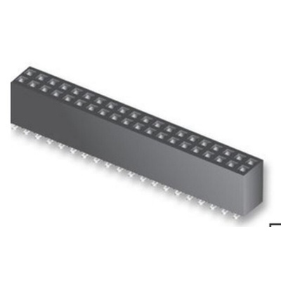 Samtec SFMC Series Straight Surface Mount PCB Socket, 6-Contact, 2-Row, 1.27mm Pitch, Solder Termination