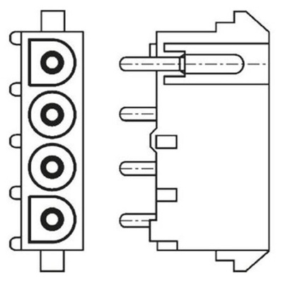 TE Connectivity Universal MATE-N-LOK Series Straight Through Hole PCB Socket, 3 Contact(s), 6.35mm Pitch, 1 Row(s),