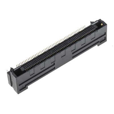 Hirose FunctionMAX FX18 Series Right Angle Surface Mount PCB Socket, 100-Contact, 2-Row, 0.8mm Pitch, Solder Termination