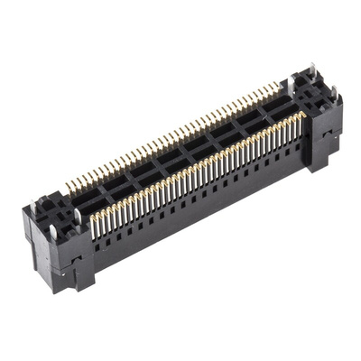 Hirose FunctionMAX FX18 Series Straight Surface Mount PCB Socket, 80-Contact, 2-Row, 0.8mm Pitch, Solder Termination