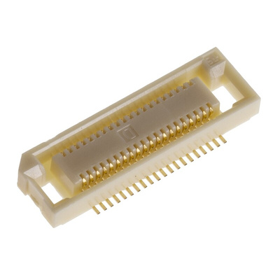 Hirose FunctionMAX FX8 Series Straight Surface Mount PCB Socket, 40-Contact, 1-Row, 0.6mm Pitch, Solder Termination