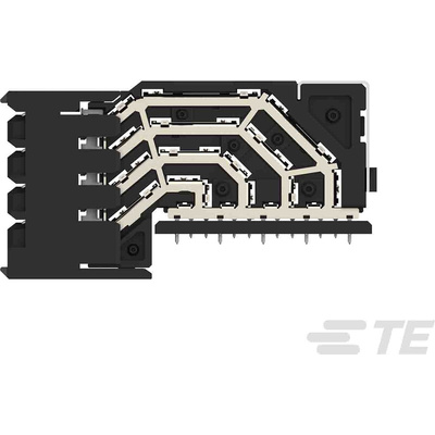 TE Connectivity STRADA Whisper Series Right Angle Through Hole Mount PCB Socket, 48-Contact, 4-Row, 3.9mm Pitch,