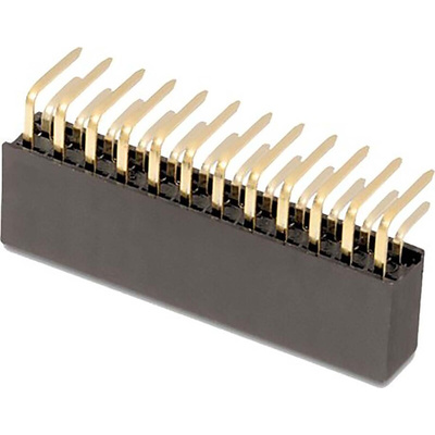 Wurth Elektronik WR-PHD Series Right Angle Through Hole Mount PCB Socket, 4-Contact, 2-Row, 2.54mm Pitch, Solder