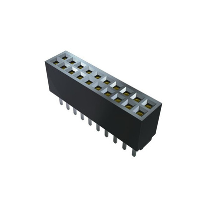 Samtec SFMC Series Straight Through Hole Mount PCB Socket, 100-Contact, 2-Row, 1.27mm Pitch, Solder Termination