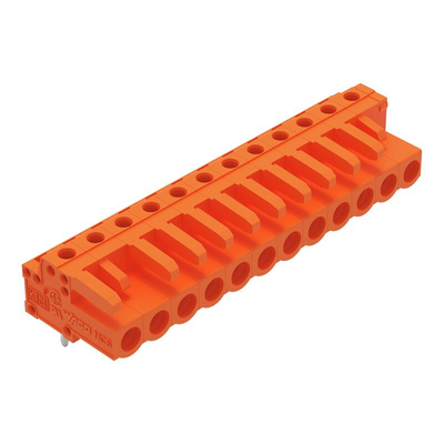 Wago 232 Series Angled PCB Mount PCB Header, 12-Contact, 1-Row, 5.08mm Pitch, Solder Termination