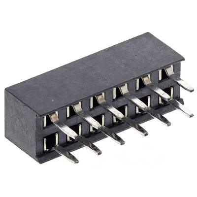 HARWIN Straight Through Hole Mount PCB Socket, 12-Contact, 2-Row, 2mm Pitch, Solder Termination