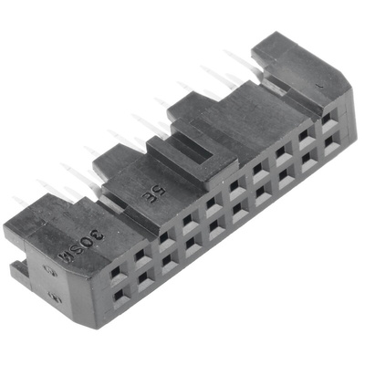Hirose HIF3FB Series Straight Through Hole Mount PCB Socket, 20-Contact, 2-Row, 2.54mm Pitch, Solder Termination