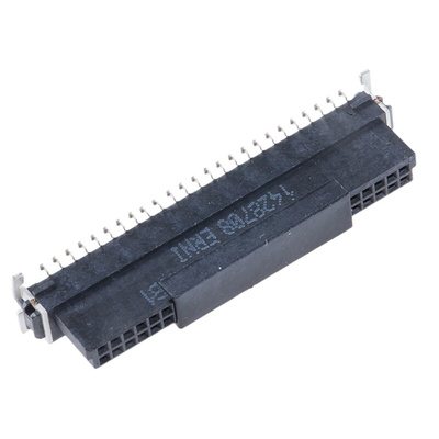 ERNI SMC Series Straight Surface Mount PCB Socket, 50-Contact, 2-Row, 1.27mm Pitch, Solder Termination