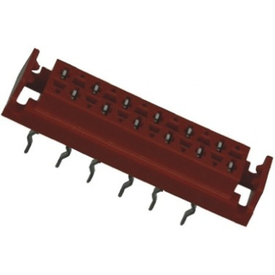 TE Connectivity Micro-MaTch Series Straight Through Hole Mount PCB Socket, 16-Contact, 2-Row, 2.54mm Pitch, Solder
