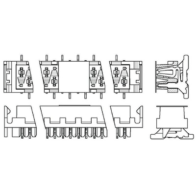 TE Connectivity Micro-MaTch Series Straight Surface Mount PCB Socket, 4-Contact, 2-Row, 2.54mm Pitch, Solder Termination