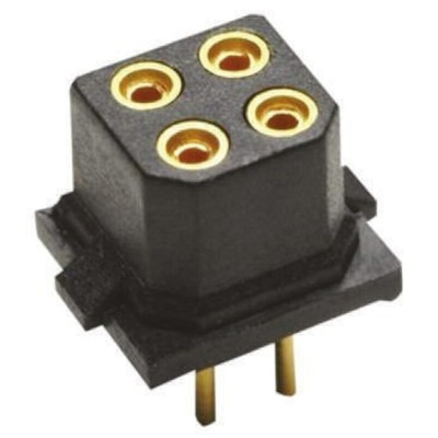 HARWIN M80 Series Straight Through Hole Mount PCB Socket, 4-Contact, 2-Row, 2mm Pitch, Solder Termination