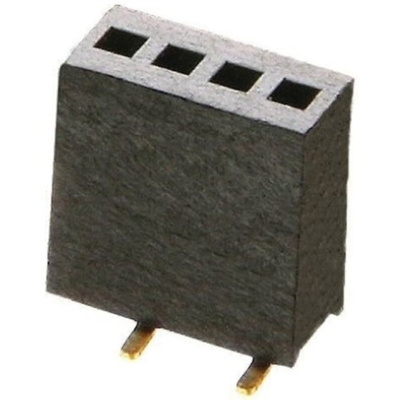 HARWIN Straight Surface Mount PCB Socket, 10-Contact, 1-Row, 1.27mm Pitch, Solder Termination