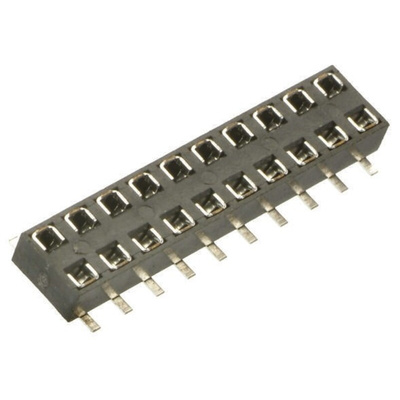 HARWIN Straight Surface Mount PCB Socket, 16-Contact, 2-Row, 2mm Pitch, Solder Termination