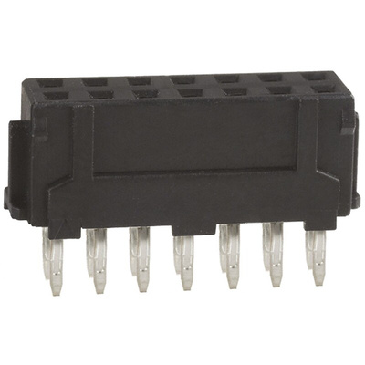 Hirose DF11 Series Straight Through Hole Mount PCB Socket, 14-Contact, 2-Row, 2.0mm Pitch, Solder Termination