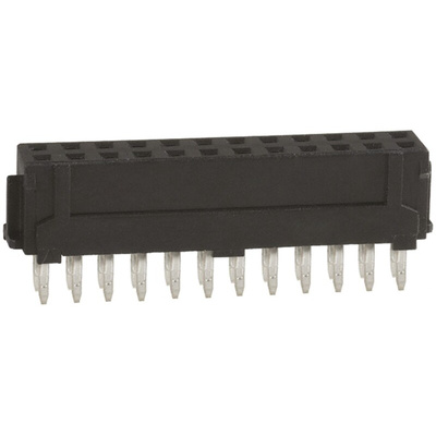 Hirose DF11 Series Straight Through Hole Mount PCB Socket, 24-Contact, 2-Row, 2.0mm Pitch, Solder Termination