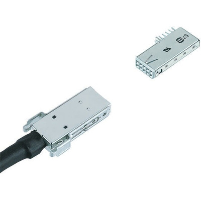 Harting Har-Link Series Right Angle Through Hole Mount PCB Socket, 10-Contact, 2mm Pitch, Solder Termination