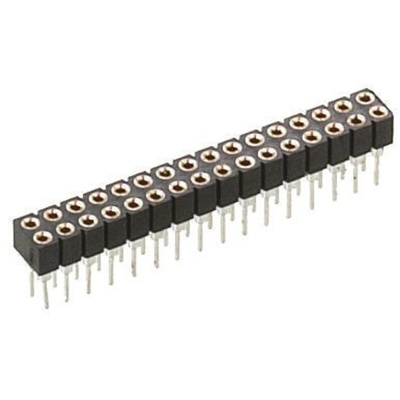 Preci-Dip 833 Series Straight PCB Mount PCB Socket, 14-Contact, 2-Row, 2mm Pitch, Solder Termination
