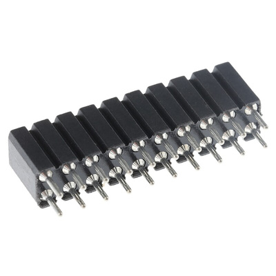 Preci-Dip 803 Series Straight PCB Mount PCB Socket, 20-Contact, 2-Row, 2.54mm Pitch, Solder Termination