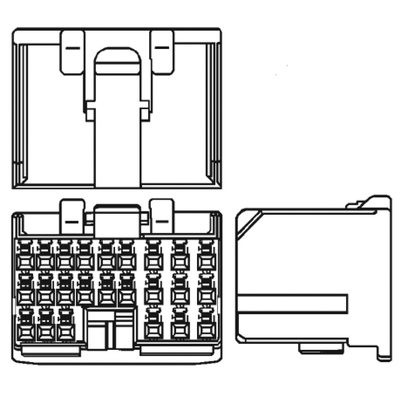 TE Connectivity MULTILOCK 040 II Series Right Angle Through Hole Mount PCB Socket, 48-Contact, 3-Row, 3.5mm Pitch,