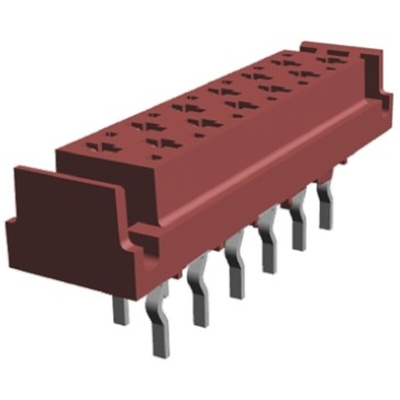 TE Connectivity Micro-MaTch Series Straight Through Hole Mount PCB Socket, 12-Contact, 2-Row, 2.54mm Pitch, Solder