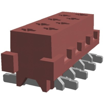 TE Connectivity Micro-MaTch Series Straight Surface Mount PCB Socket, 8-Contact, 2-Row, 2.54mm Pitch, Solder Termination