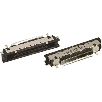 Hirose FX15 Series Right Angle Surface Mount PCB Socket, 31-Contact, 1-Row, 0.5mm Pitch, Solder Termination