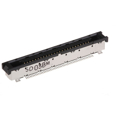 Hirose FX15 Series Straight Surface Mount PCB Socket, 51-Contact, 1-Row, 0.5mm Pitch, Solder Termination