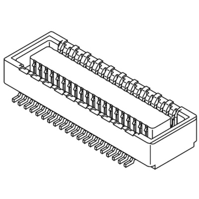 Molex SlimStack Series Straight Surface Mount PCB Socket, 20-Contact, 2-Row, 0.5mm Pitch, Solder Termination