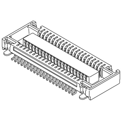 Molex SlimStack Series Straight Surface Mount PCB Socket, 70-Contact, 2-Row, 0.5mm Pitch, Solder Termination