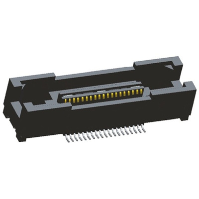 TE Connectivity MICTOR Series Straight Surface Mount, Through Hole PCB Socket, 38-Contact, 2-Row, 0.64mm Pitch, Solder