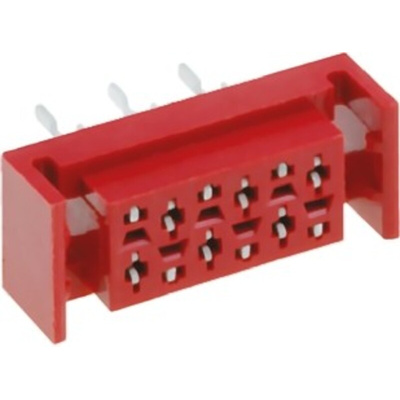 Amphenol ICC TMM Series Straight Through Hole Mount PCB Socket, 6-Contact, 2-Row, 1.27mm Pitch, Solder Termination