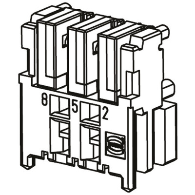 Harting TB Series Right Angle Through Hole Mount PCB Socket, 6-Contact, 2-Row, 4.4mm Pitch, Solder Termination