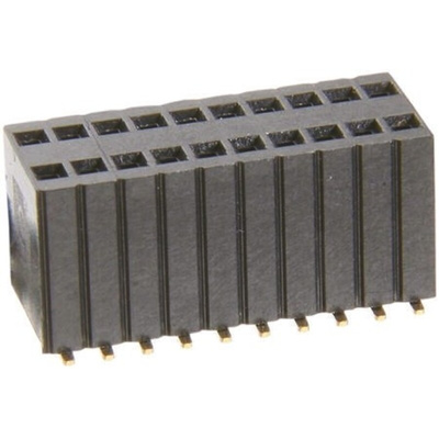 HARWIN M52-5 Series Straight Surface Mount PCB Socket, 40-Contact, 2-Row, 1.27mm Pitch, Solder Termination