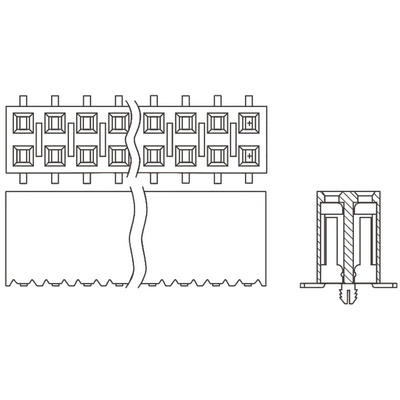 Samtec SSM Series Straight Surface Mount PCB Socket, 10-Contact, 2-Row, 2.54mm Pitch, Solder Termination