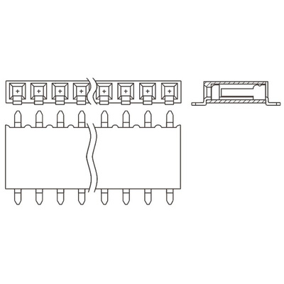 Samtec SSM Series Right Angle Surface Mount PCB Socket, 10-Contact, 1-Row, 2.54mm Pitch, Solder Termination