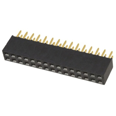 Samtec SSQ Series Straight Through Hole Mount PCB Socket, 30-Contact, 2-Row, 2.54mm Pitch, Solder Termination