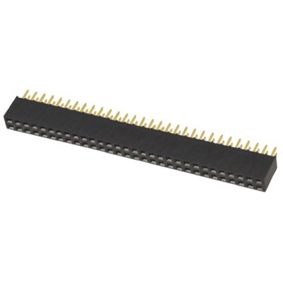 Samtec SSQ Series Straight Through Hole Mount PCB Socket, 60-Contact, 2-Row, 2.54mm Pitch, Solder Termination
